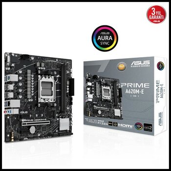 Asus Prıme A620M-E-CSM, 2xddr5, 1x M.2, D-Sub, Dp, Hdmı, Am5 Soket Anakart