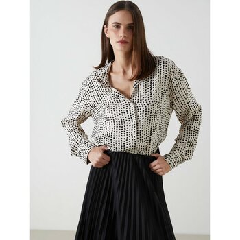 Lc Waikiki Yeni Sezon Puantiyeli Kadın Gömlek - S - Ekru