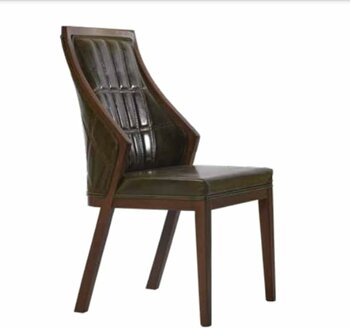 Sandalye 19775 Zus038 Suni Deri Model Kapitone Modern Ceviz Renk Kayın Aslan Ayak