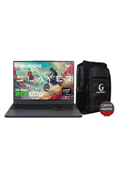 Game Garaj Slayer R9T-5070 C2 AMD Ryzen 9 8945HX 32GB RAM 2TB SSD RTX5070 16" 300Hz QHD+ FreeDOS Gaming Laptop