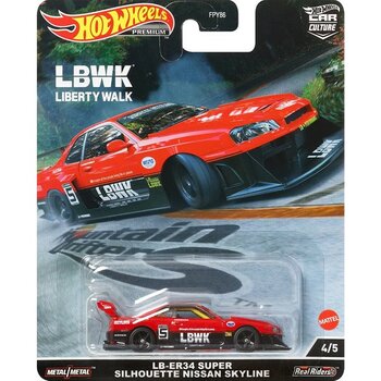 Hot Wheels Car Culture Premium Arabalar - LB-ER34 Nissan Skyline - Kırmızı