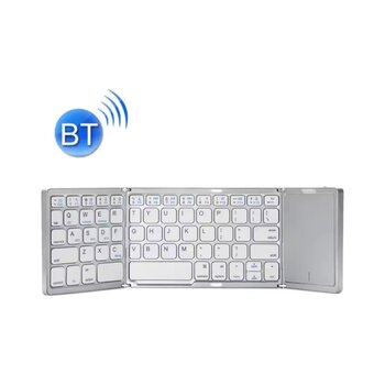Katlanabilir Beyaz Her Cihaza Bluetooth İle Uyumlu Portatif Taşınabilir Dokunmatik Mini Klavye-1395 Siyah