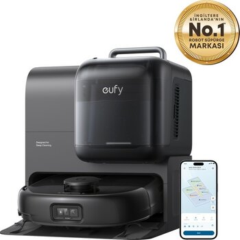 Eufy Anker Omni E28 20.000 Pa, Halı ve Koltuk Yıkamalı Robot Süpürge - Siyah