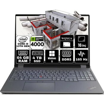 Lenovo Thinkpad P16 Gen 2 Intel Core I9-13980HX 64GB 4tb SSD RTX4000/12GB 16" Wqxga W11P Taşınabilir Iş Istasyonu 21FA0005TX-A7