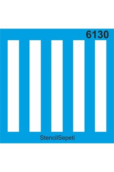 StencilSepeti Çubuklu Desen - Stencil Boyama Şablonu 30x30cm