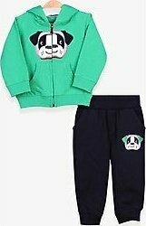 Breeze Erkek Çocuk Yeşil Köpek Nakışlı 1-4 Yaş Eşofman Takımı