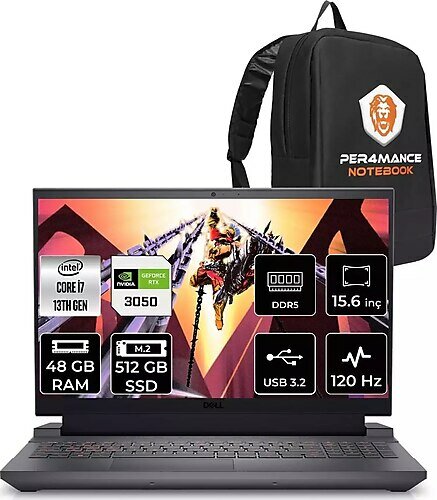 Dell G15 5530 G55302401005u 15.6 inç Intel Core i7 13650HX 48 GB 512 GB SSD NVIDIA RTX 3050 FreeDOS