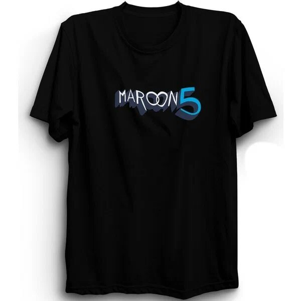 The Fame Maroon 5 Font Design Siyah Pamuk L Kısa Kol Bisiklet Yaka Tişört