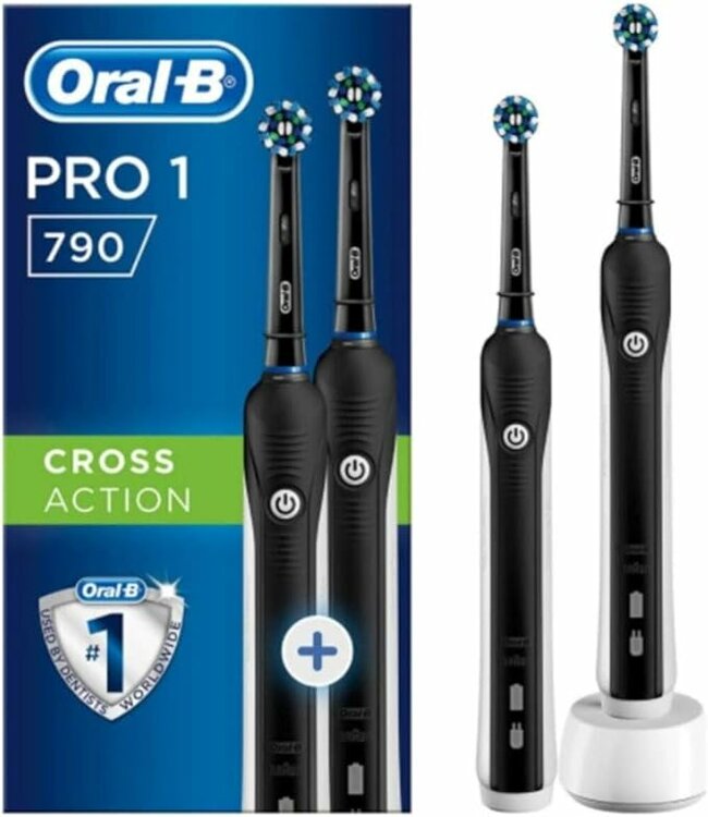 Oral-B Pro 790 Şarj Edilebilir Diş Fırçası Cross Action Siyah Avantaj Paket 2'li