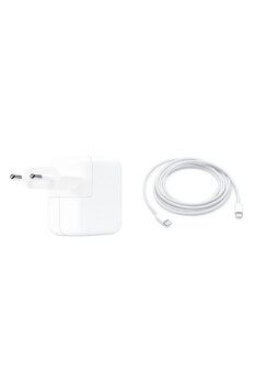 Apple MY1W2TU/A USB-C Hızlı Şarj Var 30 W + MLL82ZM/A 2m Şarj Kablosu Güç Adaptörü + Şarj Kablosu Seti