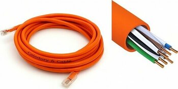 Ledarmy Cat 6 50M Rj45 Uçlu Jacklı Network Adsl Ethernet Kablosu Halojensiz Yüksek Performanslı - Turuncu - 50 m