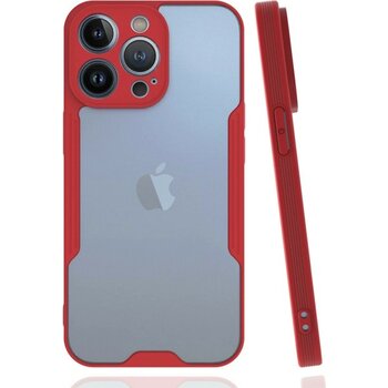 Buğz Iphone 14 Pro Kılıf Platin Silikon - Kırmızı