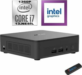 Asus Nuc13 Pro Slim Kit Intel Core I7 1360P 16Gb 256Gb Ssd Freedos Wifi/Bluetooth/Thunderbolt Mini Bilgisayar Rnuc13ankı700002ıf01 + Zetta Flash Bel