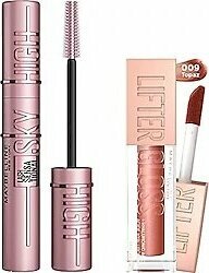 Maybelline New York Lash Sensational Sky High Maskara+ Lifter Gloss Nemlendirici Dudak Parlatıcısı- 009 Topaz Makyaj Seti