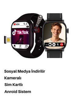 Laraheiser Sosyal Medya Girişli Android Watch 10 Kameralı Sim Kartlı Slim Kasa GPS Akıllı Saat