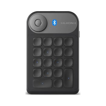 Huion Keydial Mini K20 Bluetooth 5.0 Kablosuz Kısayol Klavyesi + Dial Kontrol, Grafik Tabletler Için Siyah Siyah