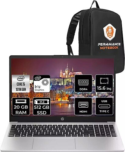 HP 250 G10 8A538EA 15.6 inç Intel Core i5 1335U 20 GB 512 GB SSD Intel Graphics FreeDOS