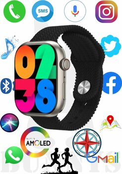 Rabbit Store Watch 9 Pro 45 mm Siyah Akıllı Saat