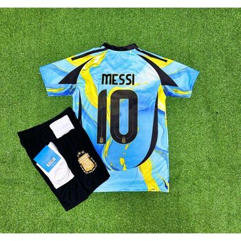 Arjantin 2024/25 Yeni Sezon Lionel Messi Özel Konsept Forması 4'lü Set (Blue-Yellow) - Mavi - Sarı - 8 - 9 Yaş