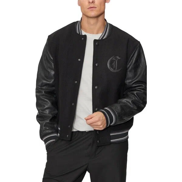Just Cavalli Bomber Mix Siyah 52 Bomber Ceket
