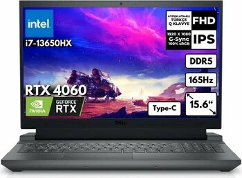 Dell G15 5530 Intel Core i7-13650HX 8 GB DDR5 512 GB SSD RTX 4060 (8 GB) 15.6" FHD 165Hz Windows 11 Pro Dizüstü Bilgisayar
