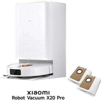 Xiaomi Yeni Seri Robot Vacuum X20 Pro Premium Akıllı Robot Süpürge + Mop 7000PA Emiş Gücü Yedek Toz Torbalı(Türkiye Garantili - Beyaz