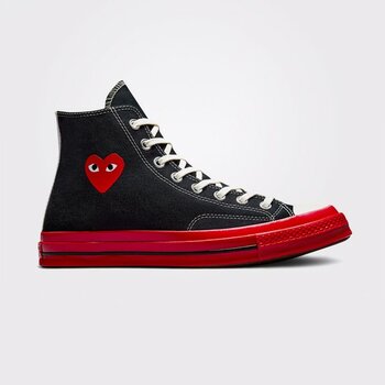 Converse x Comme Des Garçons Play Chuck 70 Unisex Siyah Bilekli Sneaker - 37 - 001-Siyah