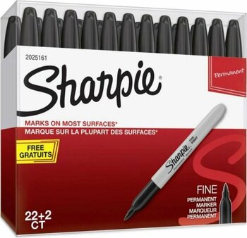 Sharpie SHARPİE FİNE PERMANENT MARKÖR 1741831 SİYAH 22+2 HEDİYELİ TOPLAM 24 ADET - HER YÜZEYE UYGULANABİLİR