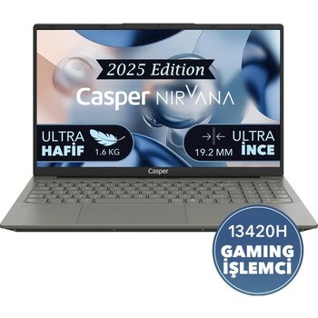 Casper Nirvana X600 i5-13420H 16GB 1TB SSD 15.6" W11H Laptop X600.1342-BF00P-G-F - 1 TB - 16 GB