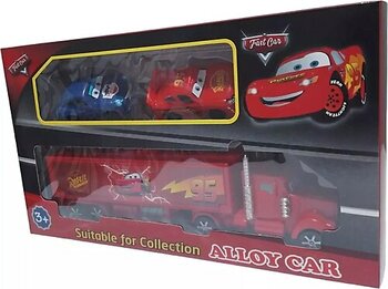 OYUNCAK STORE Oyuncak Şimşek Mcqueen Mack Tır Ve Arkadaşları 3 Araçlı Oyuncak Taşıyıcı Tır