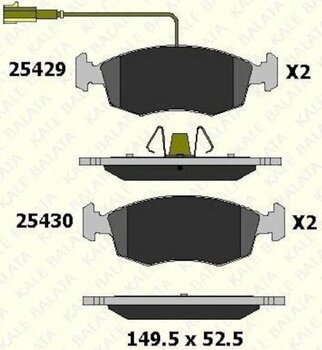 Kale Balata Fren Balata Ön Fıat 500, 500 C, Grande Punto, Punto E