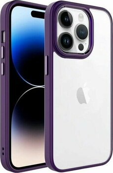 Gpack Apple iPhone 14 Pro Max Kılıf Kamera Çıkıntılı Nikelaj Hassas Tuşlu Arkası Cam Derin Mor