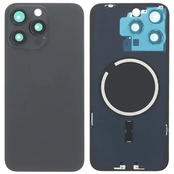 İphone 15 Pro Max Full Arka Kapak Orijinal Arka Kemere Lensli (Cam) Siyah