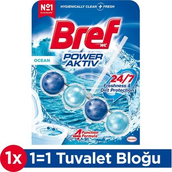 Bref WC Power Active Okyanus Kir&Kireç Önleyici & Koku Giderici Katı Klozet Temizleme Topu
