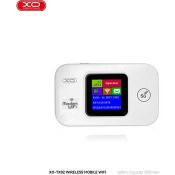 Xo TX02 4G / 5G Mobil Wifi Router 3000mAh Taşınabilir Kablosuz Modem 150 Mbps Hızında