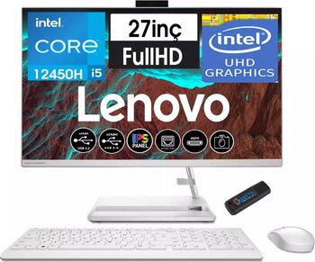 Lenovo Ideacentre 3 Intel Core I5 12450H 16GB 2tb SSD WIN11H 27" IPS All In One Bilgisayar AIOF0GJ00P7TR29 + Zetta USB Bellek