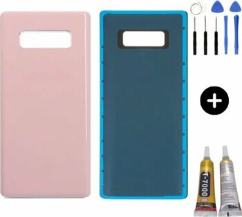 Samsung Galaxy Note 8 Sm-n950f Uyumlu Arka Pil Kapağı Pembe + Montaj Seti Çok Renkli