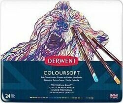 Derwent Coloursoft Metal Kuru Boya Teneke Kutu 24'Lü