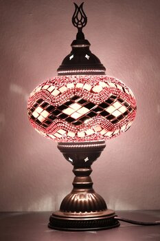 Asylove Mozaik Masa Lambası, Türk Lambası, Dekoratif Masa Aydınlatması, Özel Tasarımı
