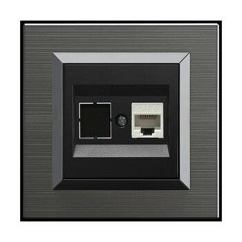 Ovivo Quantum Manyetik Gri Tekli Data Priz Cat6