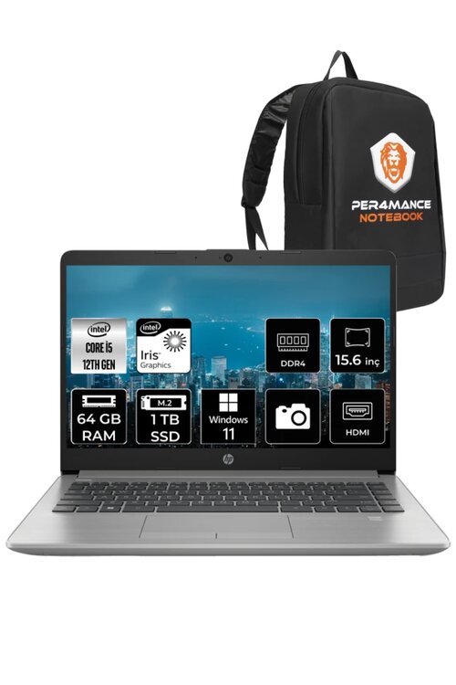HP 250 G9 723P6ea 15.6 inç Intel Core i5 1240P 64 GB 1 TB SSD Intel Graphics Windows 11 Professional