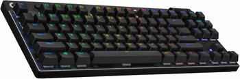Logitech G PRO X TKL LIGHTSPEED Kablosuz LIGHTSYNC RGB PBT tuş başlıkları ile İngilizce Oyun Klavyesi - Siyah , GX Brown tactile