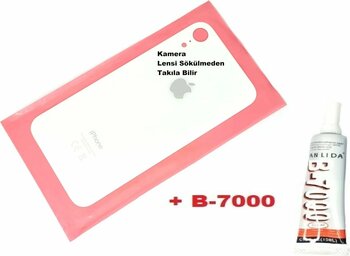 Iphone Xr Arka Pil Batarya Kapağı (Cam+B-7000) Beyaz