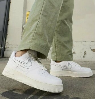 Nike Air Force 1'07 Leather Unisex Sneaker White Hakiki Deri Unisex Günlük Spor Ayakkabı Beyaz - 44,5