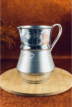 Tiesa Home Alüminyum 1500 ml Desenli Kulplu Kapaksız Sürahi - Gri - 1,5 lt