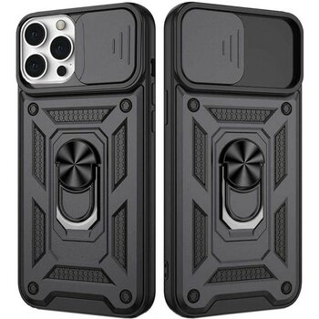 Smart Tech Apple iPhone 13 Pro Uyumlu Kızaklı Kamera Korumalı Tank Kılıf - Siyah