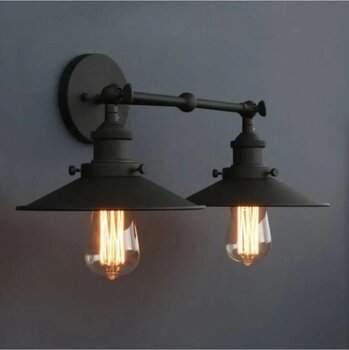 Rsylight Retro Rustik Siyah 2'li Duvar Aplik