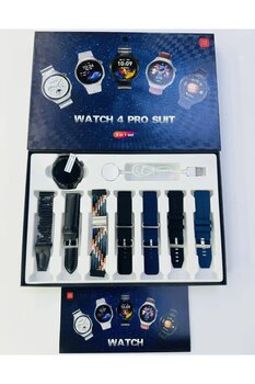QÜMÜŞ Watch 4 Pro Suit Yuvarlak Ekranlı 7 Kordonlu Akıllı Saat Redmi 10 Uyumlu