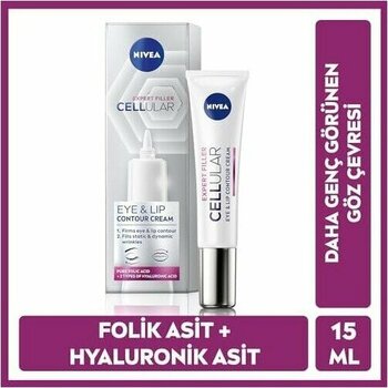 Nıvea Cellular Expert Filler Yaşlanma Karşıtı Göz & Dudak Kremi 15 Ml, Hyaluronik Asit, Folik Asit - standart