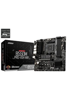 MSI B550M PRO-VDH WIFI AMD B550 Soket AM4 DDR4 4400(OC)MHz mATX Gaming (Oyuncu) Anakart